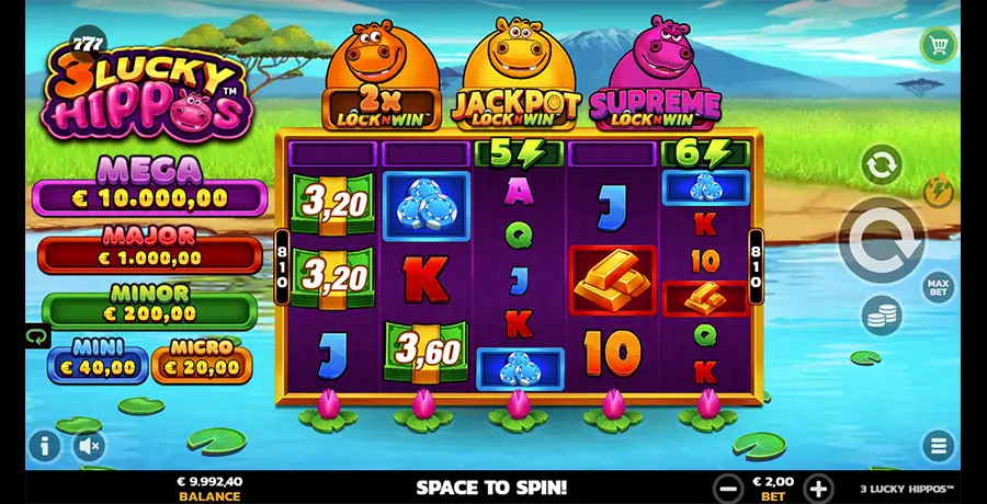 3 Lucky Hippos Slot Review